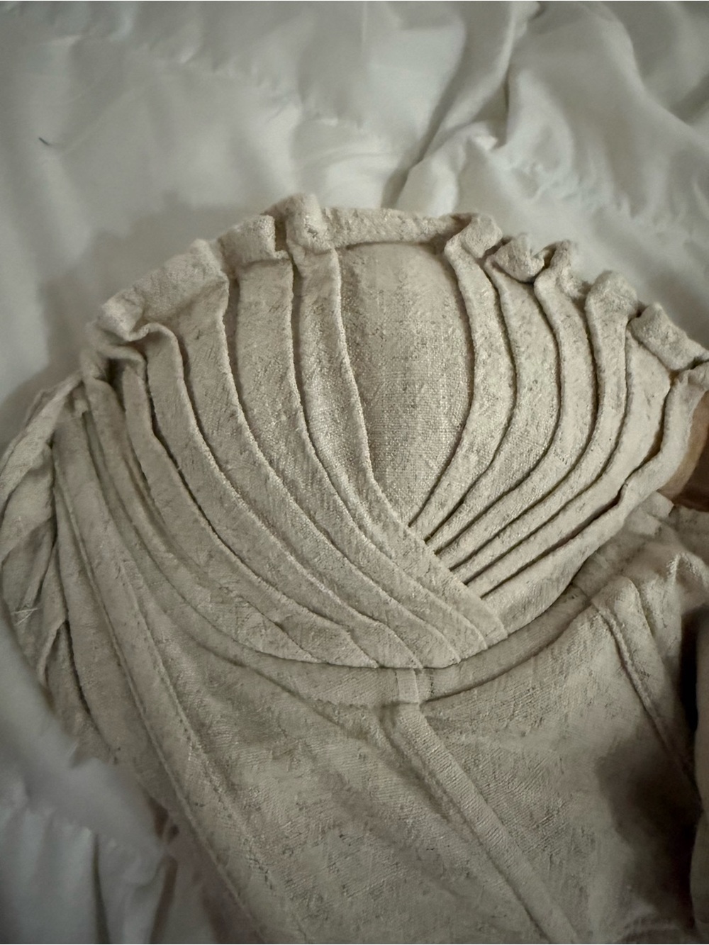 JLUXLABEL Neutral Beige Ruched Corset Top - Picture 6 of 7